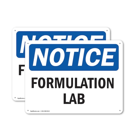 Signmission Formulation Lab, 14 in W x Rectangle, Aluminum OS-2PACK-NS-A-1014-L-12898